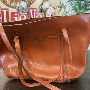 Elegant Tan Leather Tote Bag